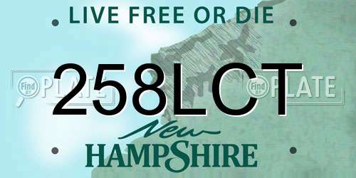 258LCT New Hampshire License Plate