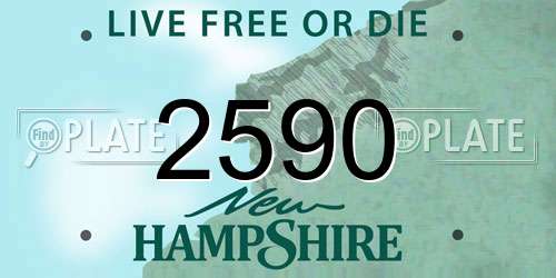 2590 New Hampshire License Plate