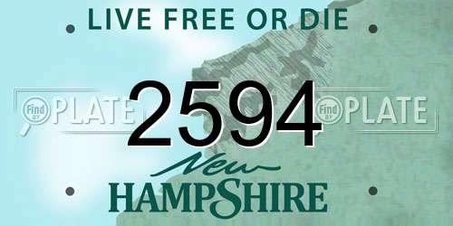 2594 New Hampshire License Plate