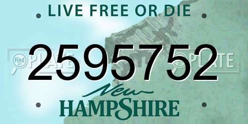 2595752 New Hampshire License Plate