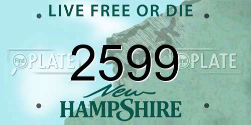 2599 New Hampshire License Plate