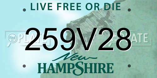 259V28 New Hampshire License Plate