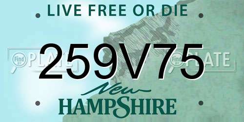 259V75 New Hampshire License Plate