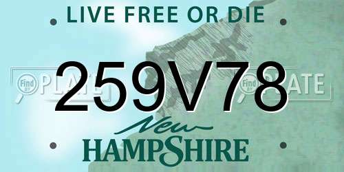 259V78 New Hampshire License Plate