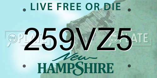 259VZ5 New Hampshire License Plate