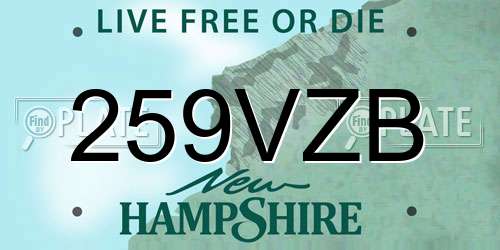 259VZB New Hampshire License Plate
