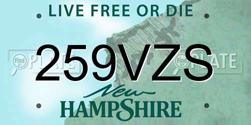 259VZS New Hampshire License Plate