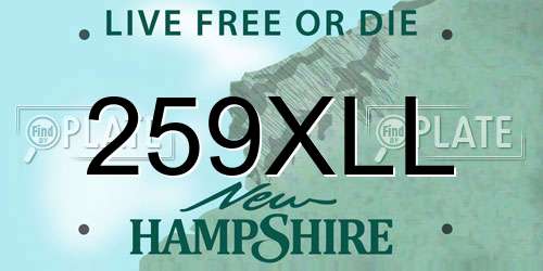 259XLL New Hampshire License Plate