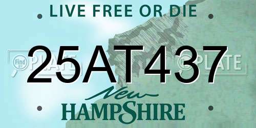 25AT437 New Hampshire License Plate