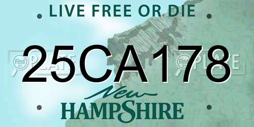 25CA178 New Hampshire License Plate