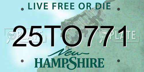 25TO771 New Hampshire License Plate
