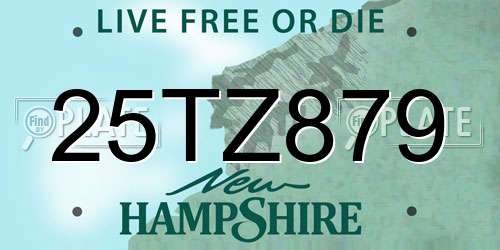 25TZ879 New Hampshire License Plate