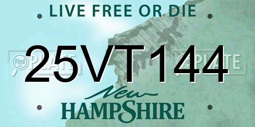 25VT144 New Hampshire License Plate