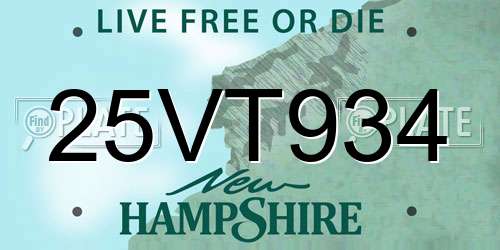 25VT934 New Hampshire License Plate
