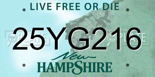 25YG216 New Hampshire License Plate