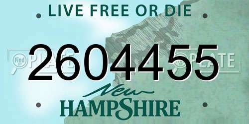2604455 New Hampshire License Plate