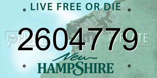 2604779 New Hampshire License Plate