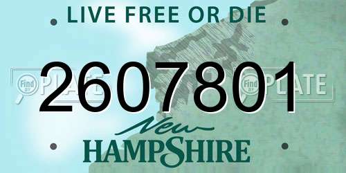 2607801 New Hampshire License Plate