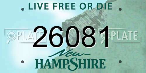 26081 New Hampshire License Plate