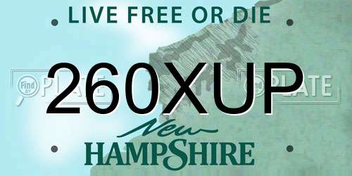 260XUP New Hampshire License Plate