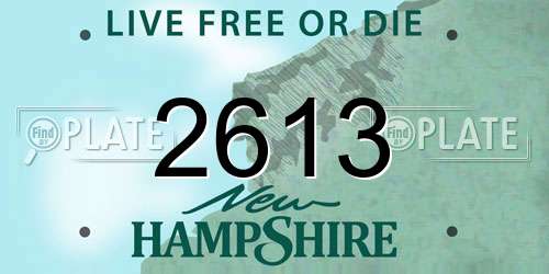 2613 New Hampshire License Plate
