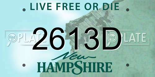 2613D New Hampshire License Plate