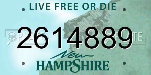 2614889 New Hampshire License Plate