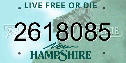 2618085 New Hampshire License Plate