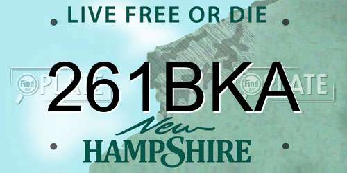 261BKA New Hampshire License Plate
