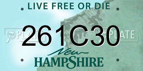 261C30 New Hampshire License Plate