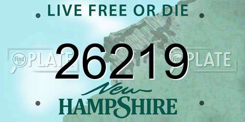 26219 New Hampshire License Plate