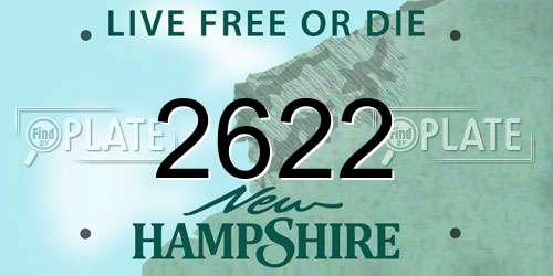 2622 New Hampshire License Plate