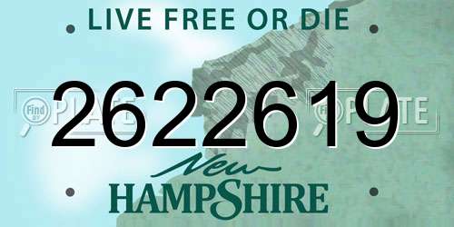 2622619 New Hampshire License Plate
