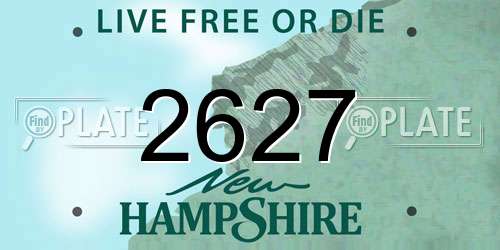 2627 New Hampshire License Plate