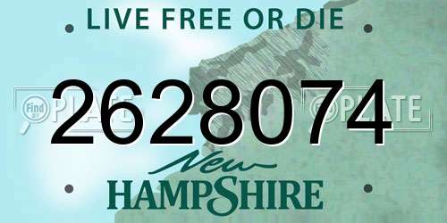 2628074 New Hampshire License Plate
