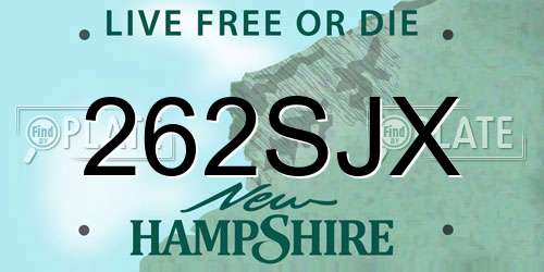 262SJX New Hampshire License Plate