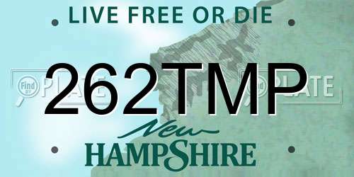 262TMP New Hampshire License Plate