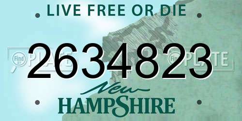 2634823 New Hampshire License Plate