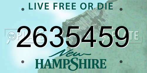 2635459 New Hampshire License Plate