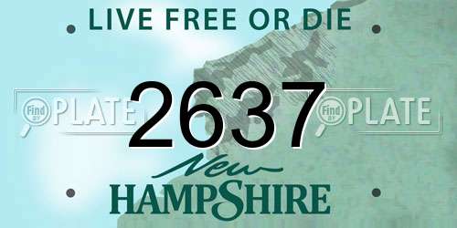2637 New Hampshire License Plate