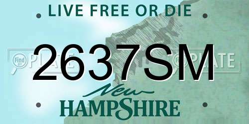 2637SM New Hampshire License Plate