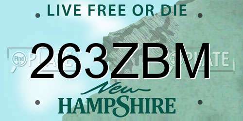263ZBM New Hampshire License Plate