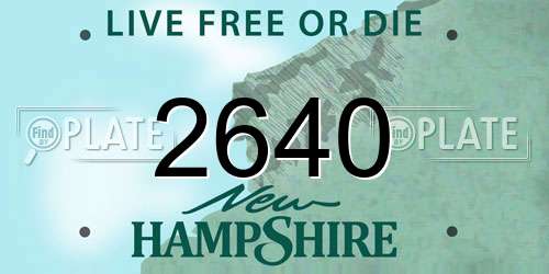 2640 New Hampshire License Plate
