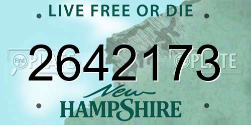 2642173 New Hampshire License Plate