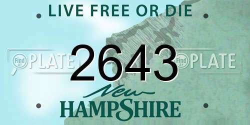 2643 New Hampshire License Plate