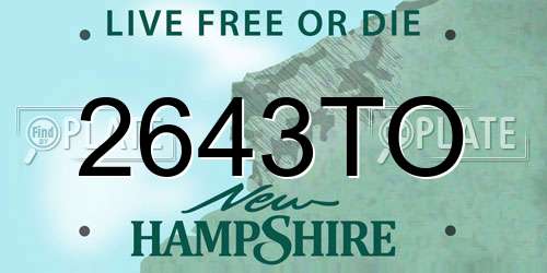 2643TO New Hampshire License Plate