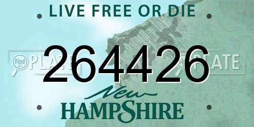 264426 New Hampshire License Plate