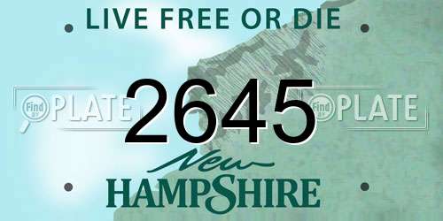 2645 New Hampshire License Plate