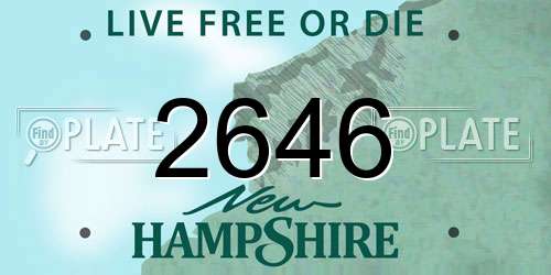 2646 New Hampshire License Plate