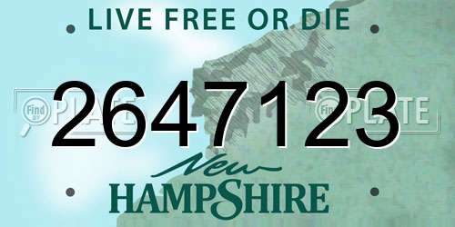 2647123 New Hampshire License Plate